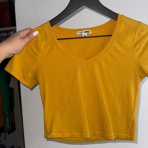 2/$15 Fashion Nova Mustard Yellow Women's Cropped Top